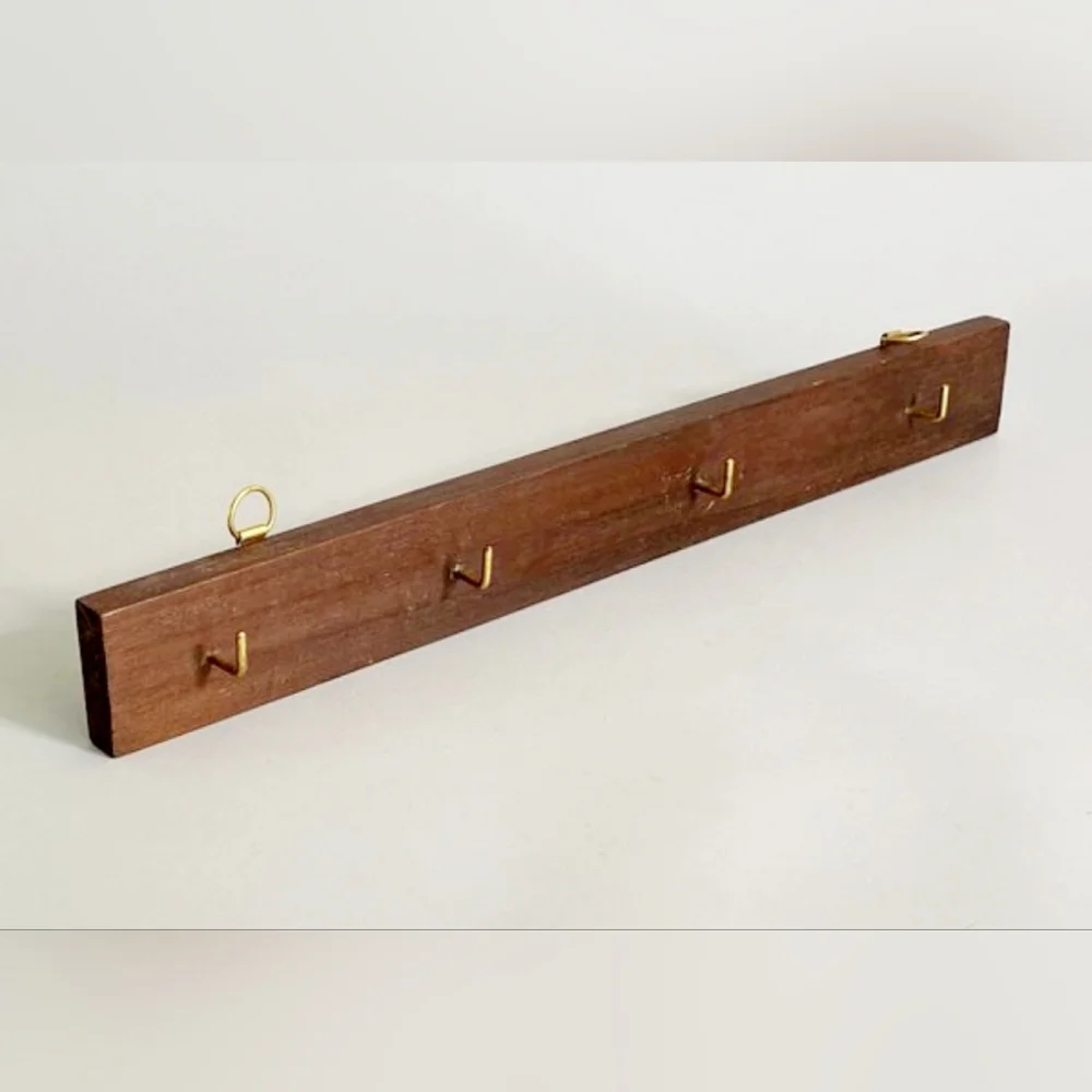 Vintage 1960s Swedish Wall Mounted Teak Key Hooks